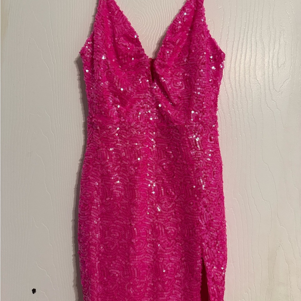 Lucy in the Sky Fuchsia Sequin Mini Dress